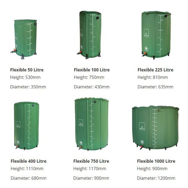 Aqua-Tank 100L Hydro Flexible Water Storage Cannabis Flexi Barrel Nutrient Tank 